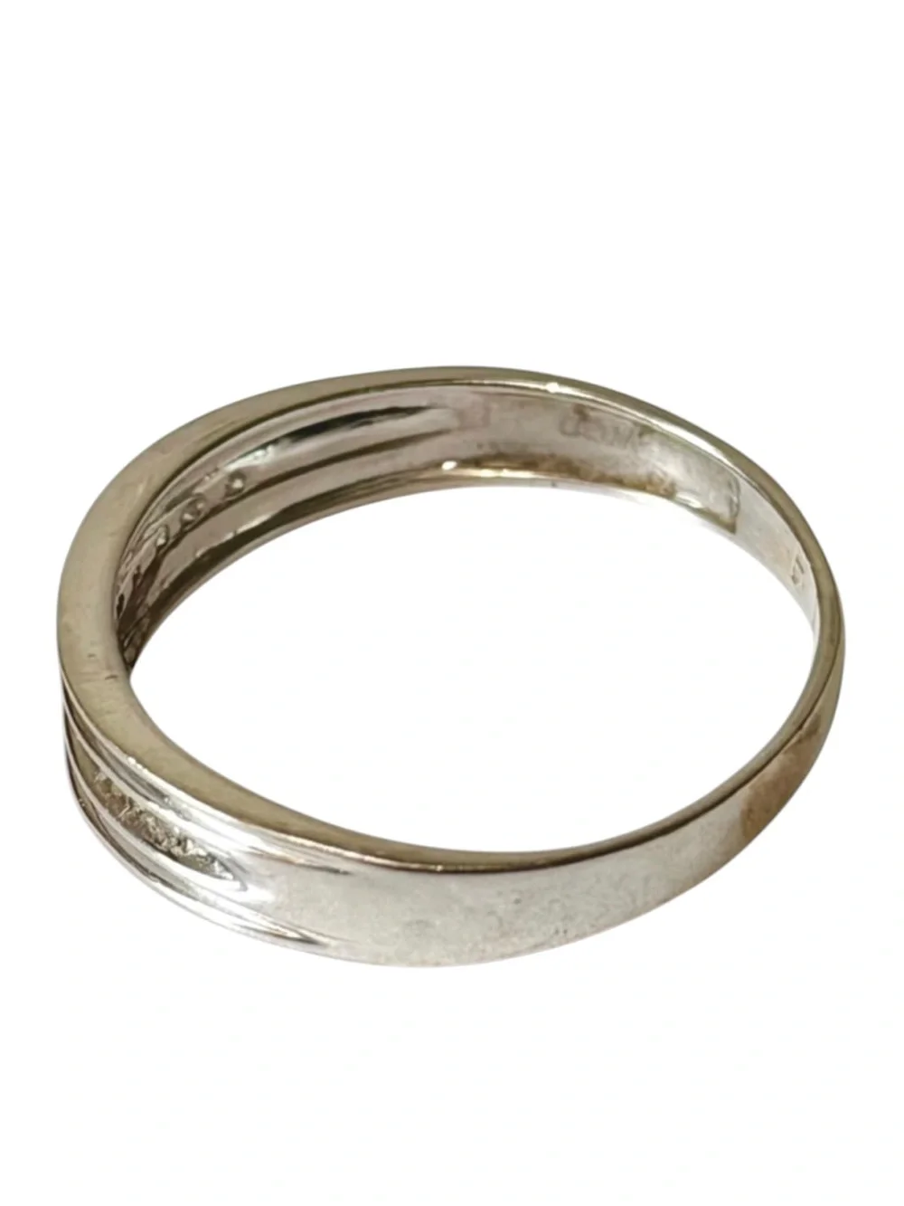 Men’s 14K Solid White Gold Diamond Wedding Band Ring Size 12.5